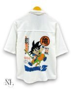 Classic Back Print White Oversize Shirt for Men Streetwear Style