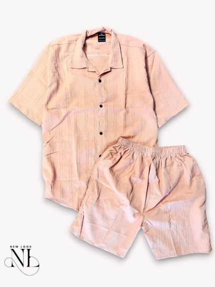 Trendy Pink Plain Imported Cord Set for Men