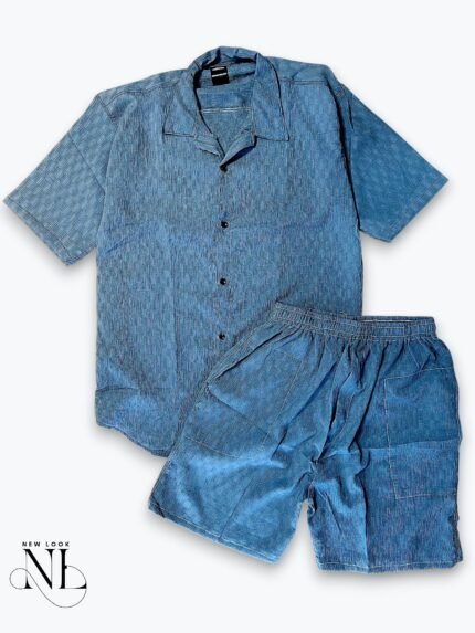 Stylish Dark Grey Plain Cord Set for Men