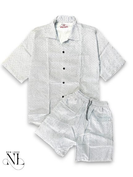 Best Trendy White Printed Cord Set for Men