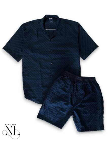 Trendy Blue Plain Cord Set for Men Luxury Set