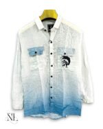 Classic Blue Printed Full Shirt for Men