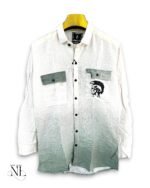 Classic Lite Green Printed Full Shirt for Men & Refined