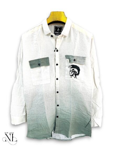 Classic Lite Green Printed Full Shirt for Men & Refined