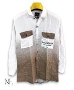 Classic Dark Brown Printed Full Shirt for Men Premium