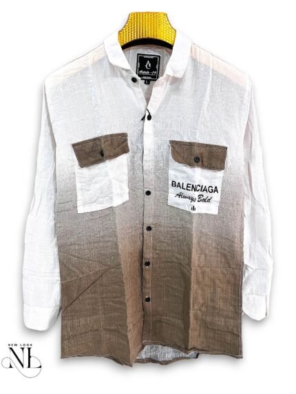 Classic Dark Brown Printed Full Shirt for Men Premium