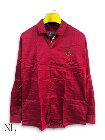 Stylish Plain Red Full Shirt for Men Bold & Premium