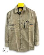 Dark Cream Denim Full Shirt for Men Washed Denim