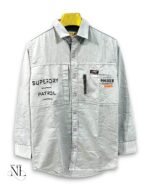Denim Lite Grey Full Shirt for Men Premium Washed