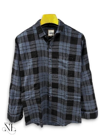 Checks Dark Blue Full Shirt for Men Premium