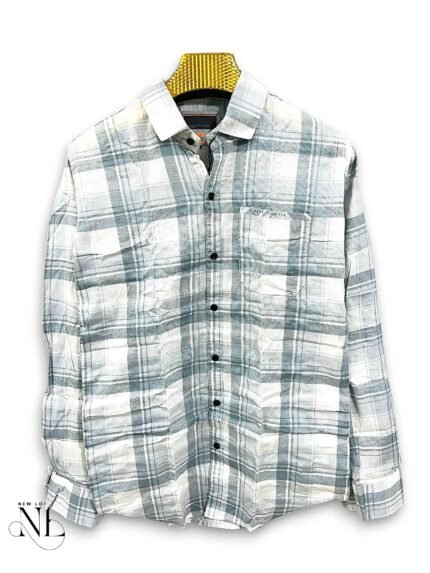 Trendy Lite Grey Checks Full Shirt for Men Urban