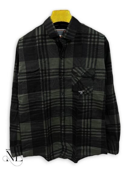 Trendy Dark Green Checks Full Shirt Pattern