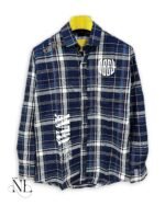 Trendy Checks Dark Blue Full Shirt for Men Premium