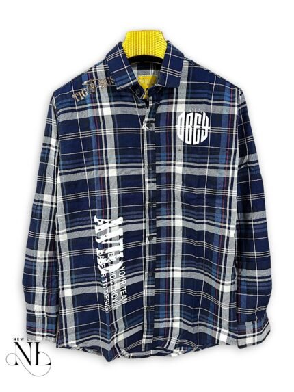 Trendy Checks Dark Blue Full Shirt for Men Premium