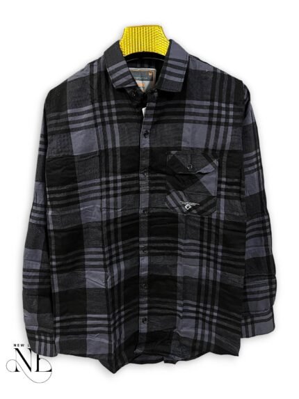Trendy Dark Grey Checks Full Shirt for Men Premium