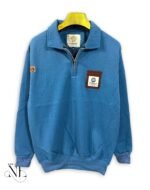 Royal Blue Plain Zip Full T-Shirt for Men & Vibrant