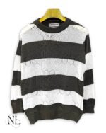 Trendy Deep Green Stripe Full T-Shirt for Men Earthy