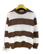 Trendy Brown Stripe Full T-Shirt for Men Earthy