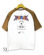 Men's Lite Brown Printed Oversize T-Shirt Elegance