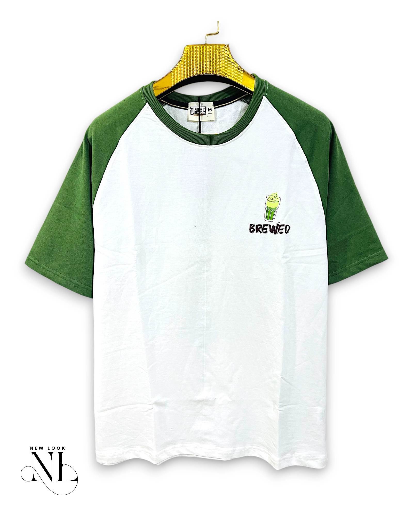 Men's Stylish Dark Green Printed Oversize T-Shirt For Men Men's Stylish Dark Green Printed Oversize T-Shirt For Men