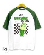 Men's Stylish Dark Green Printed Oversize T-Shirt For Men