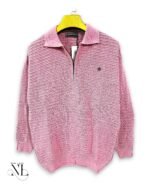 Lite Pink Plain Zip Full T-Shirt for Men Trendy Pastel
