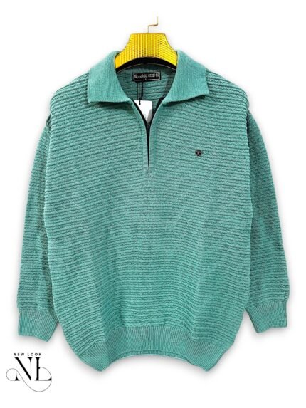 Lite Green Plain Zip Full T-Shirt for Men Fresh Pastel