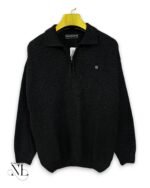 Black Plain Zip Full T-Shirt for Men Essential