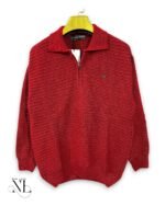 Red Plain Zip Full T-Shirt for Men Bold Statement