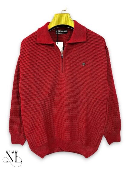 Red Plain Zip Full T-Shirt for Men Bold Statement