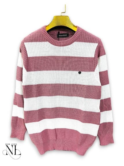 Trendy Pink Stripe Full T-Shirt for Men