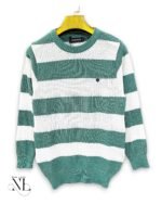 Trendy Lite Green Stripe Full T-Shirt for Men Pastel Style