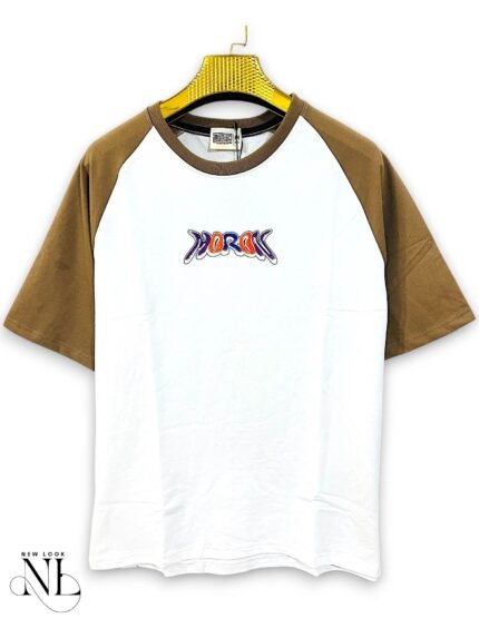 Men's Lite Brown Printed Oversize T-Shirt Elegance