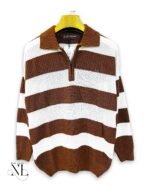 Trendy Lite Brown Stripe Full T-Shirt for Men