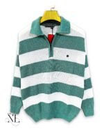 Trendy Lite Green Stripe Full T-Shirt for Men & Contemporary