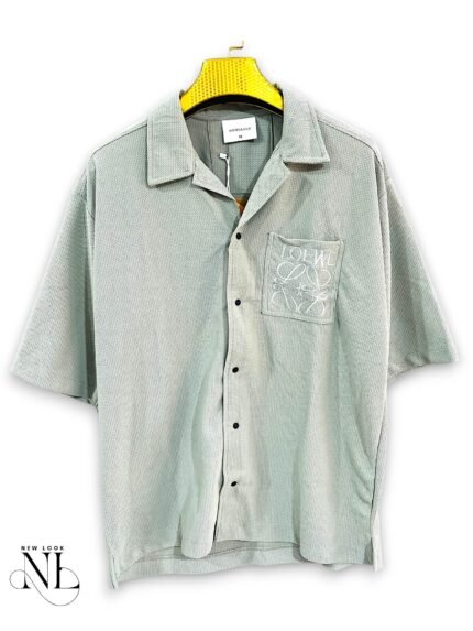 Lite Grey Plain Oversize Shirt for Men Minimalist Style