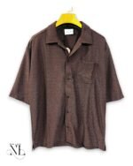 Dark Brown Plain Oversize Shirt for Men Earthy Style