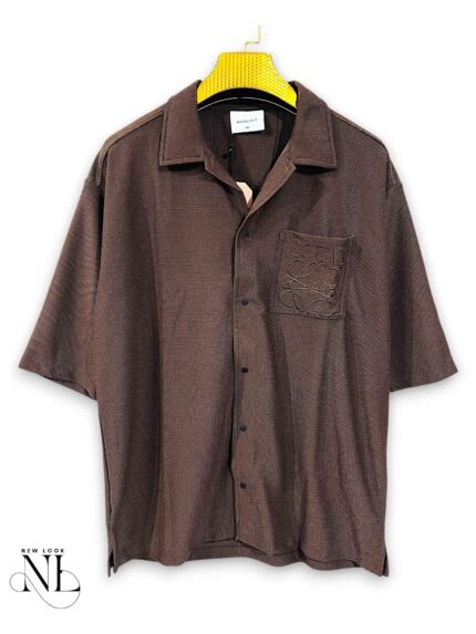 Dark Brown Plain Oversize Shirt for Men Earthy Style