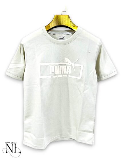 White Printed Half Tshirt for Men Crisp Style