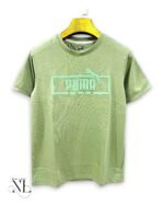 Lite Green Printed Half Tshirt for Men Fresh Style