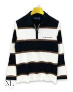 Stylish Black Stripe Zip T-Shirt for Men