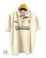 Cream Printed Polo T-Shirt for Men Imported