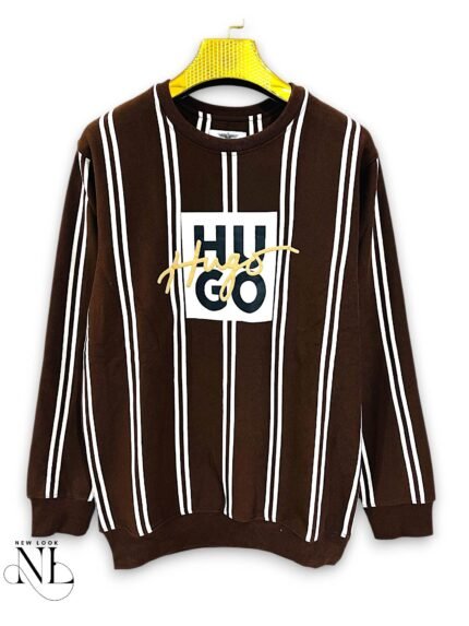 Dark Brown Stripe Full Sleeve T-Shirt for Men Premium