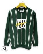 Dark Green Stripe Full Sleeve T-Shirt for Men Premium