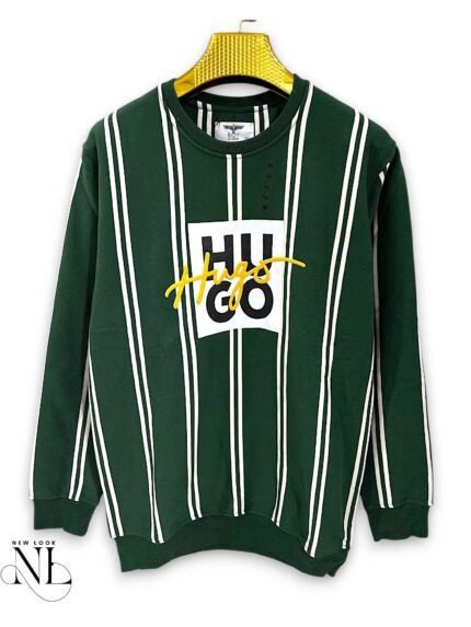 Dark Green Stripe Full Sleeve T-Shirt for Men Premium