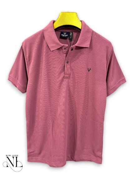 Pink Plain Polo Half Tshirt for Men Confident