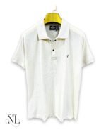 Cream Plain Polo Half Tshirt for Men Elegance