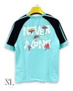 Sky Blue Printed Oversize Tshirt for Men Fresh Style