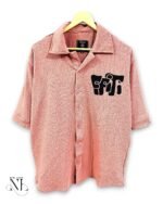Classic Pink Printed Oversize Shirt for Men & Premium