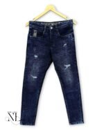 Funky Dark Blue Jeans for Men Edgy Street Style